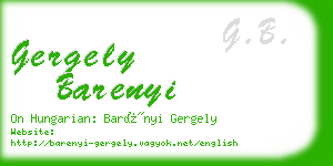 gergely barenyi business card